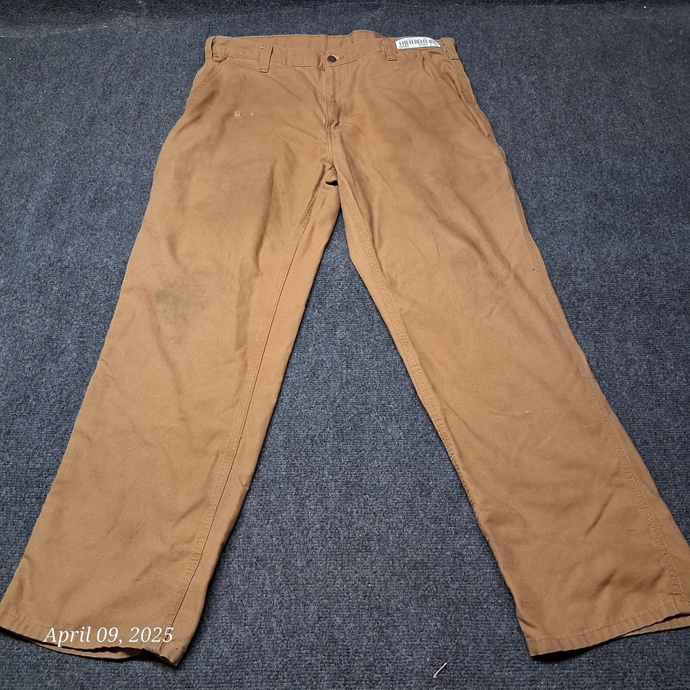 Carhartt Canvas Carpenter Dungaree Fit Rental‎ Work Pants Men Size 38x32 Brown